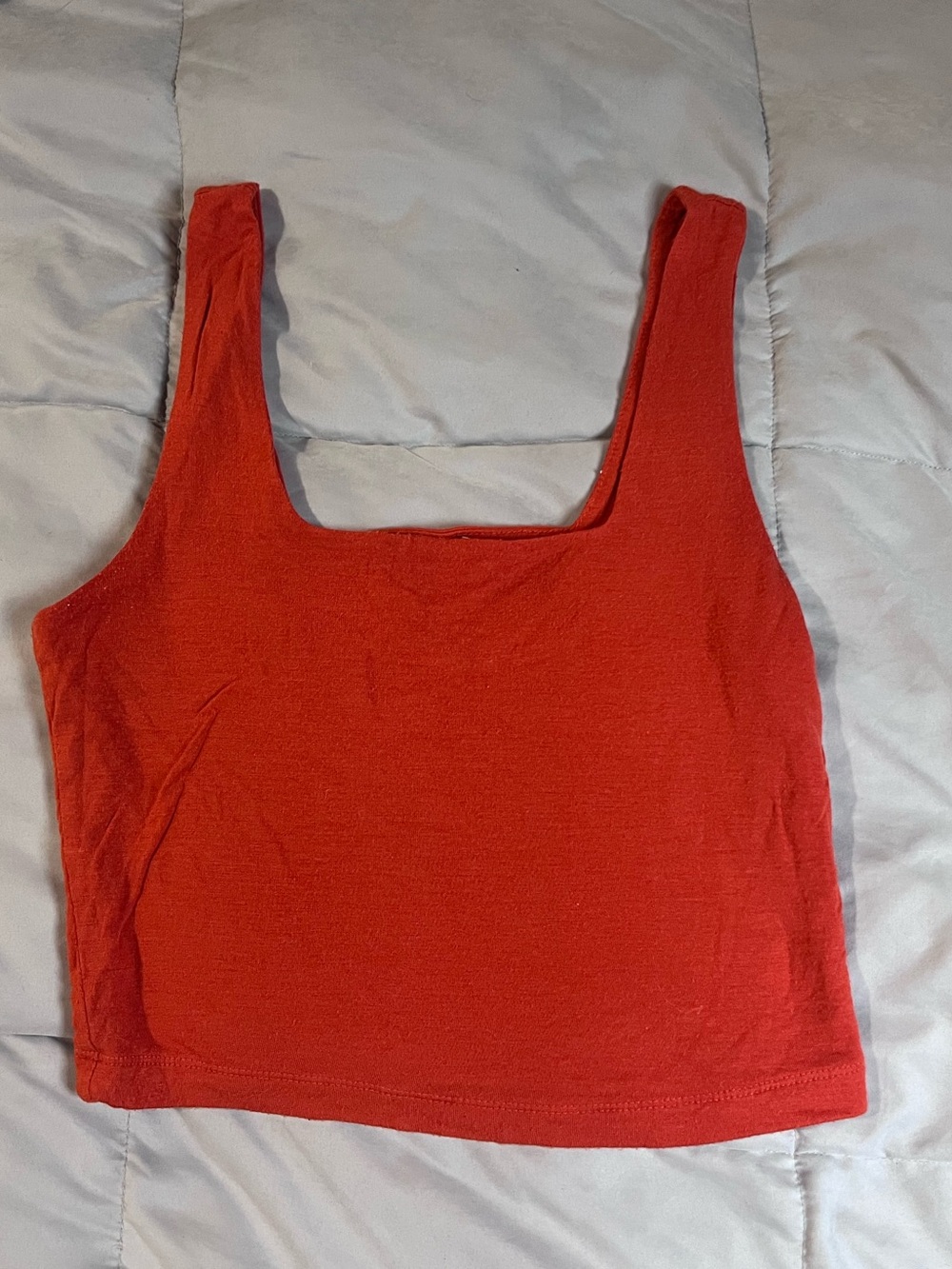 Lime Blue Orange Square-Neck Crop Tank Top